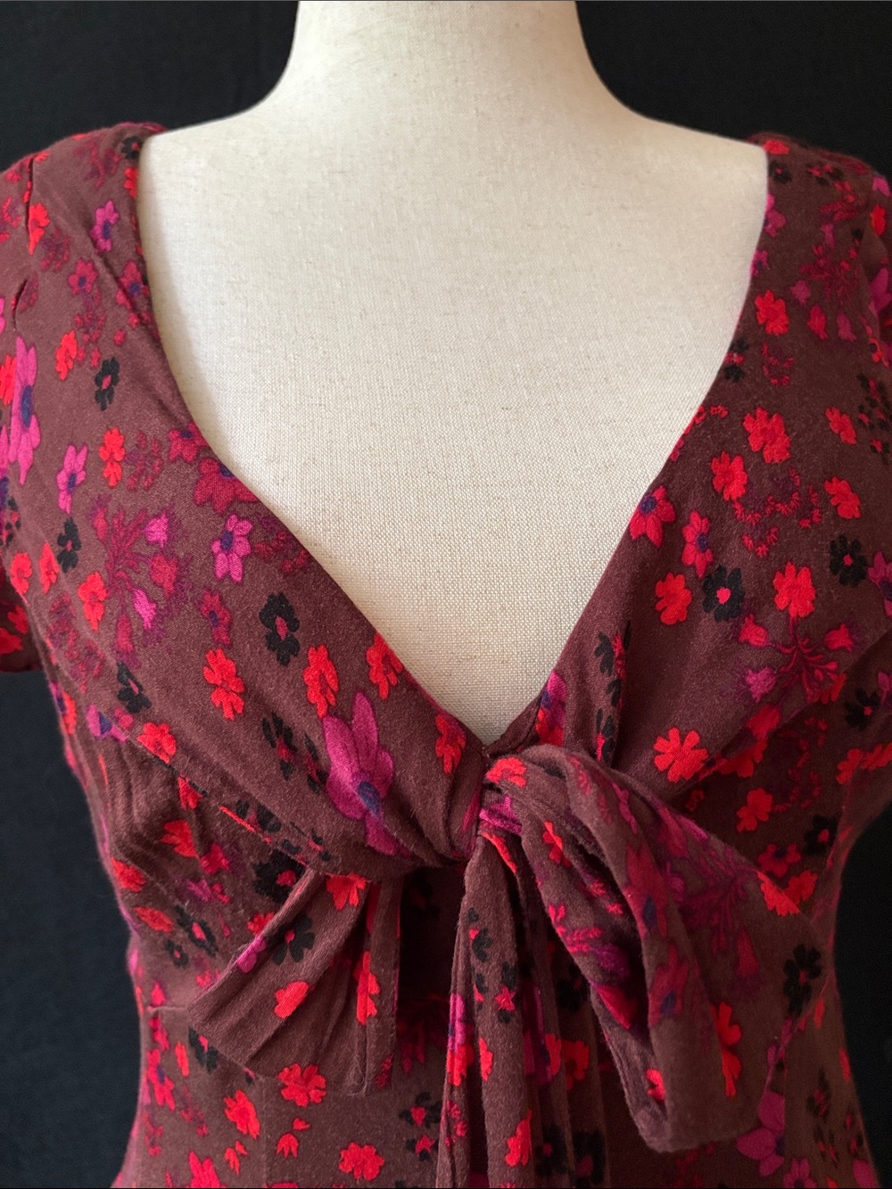 Free People 'It Takes Two' floral skater dress Low Back Size Large - Picture 2 of 10
